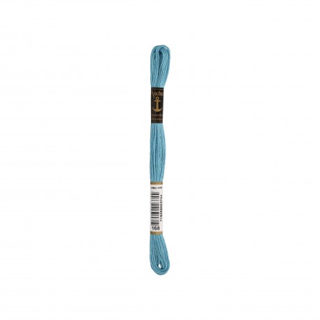 Meada de linha de bordar Anchor Stranded Cotton, filosele cor 168 azul Meada de linha de bordar Anchor Stranded Cotton, filosele cor 168 azul